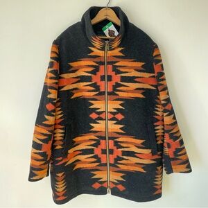 Pendleton Desert Mesa zip coat with Orange and Black XL new with tag